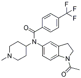 N-(1-ACETYL-2,3-DIHYDRO-(1H)-INDOL-5-YL)-N-(1-METHYLPIPERIDIN-4-YL)-4-(TRIFLUOROMETHYL)BENZAMIDE Struktur