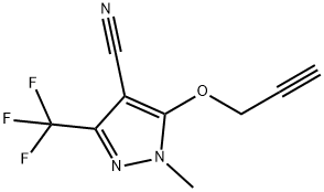 1-METHYL-5-(2-PROPYNYLOXY)-3-(TRIFLUOROMETHYL)-1H-PYRAZOLE-4-CARBONITRILE Struktur