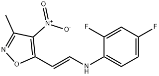 2,4-DIFLUORO-N-[2-(3-METHYL-4-NITRO-5-ISOXAZOLYL)VINYL]ANILINE Struktur