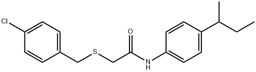 N-[4-(SEC-BUTYL)PHENYL]-2-[(4-CHLOROBENZYL)SULFANYL]ACETAMIDE Struktur