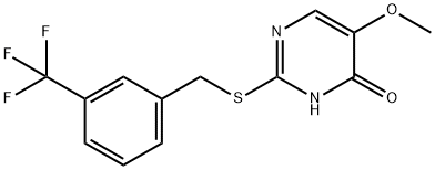 5-METHOXY-2-([3-(TRIFLUOROMETHYL)BENZYL]SULFANYL)-4-PYRIMIDINOL Struktur