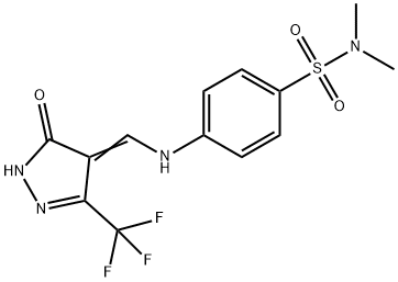 N,N-DIMETHYL-4-(([5-OXO-3-(TRIFLUOROMETHYL)-1,5-DIHYDRO-4H-PYRAZOL-4-YLIDEN]METHYL)AMINO)BENZENESULFONAMIDE Struktur