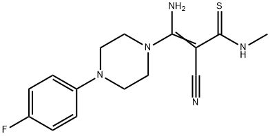 3-AMINO-2-CYANO-3-[4-(4-FLUOROPHENYL)PIPERAZINO]-N-METHYL-2-PROPENETHIOAMIDE Struktur