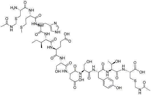 H-CYS(ACM)-MET-HIS-ILE-GLU-SER-ASP-SER-TYR-THR-CYS(ACM)-OH Struktur