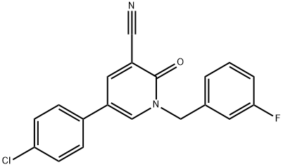 5-(4-CHLOROPHENYL)-1-(3-FLUOROBENZYL)-2-OXO-1,2-DIHYDRO-3-PYRIDINECARBONITRILE Struktur