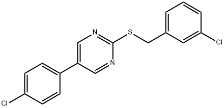 2-[(3-CHLOROBENZYL)SULFANYL]-5-(4-CHLOROPHENYL)PYRIMIDINE Struktur