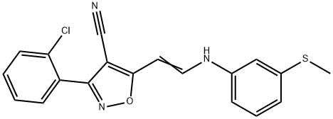 3-(2-CHLOROPHENYL)-5-(2-[3-(METHYLSULFANYL)ANILINO]VINYL)-4-ISOXAZOLECARBONITRILE Struktur