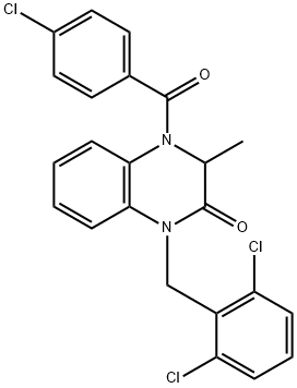 4-(4-CHLOROBENZOYL)-1-(2,6-DICHLOROBENZYL)-3-METHYL-3,4-DIHYDRO-2(1H)-QUINOXALINONE Struktur