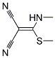 ((METHYLAMINO)METHYLTHIOMETHYLENE)METHANE-1,1-DICARBONITRILE Struktur