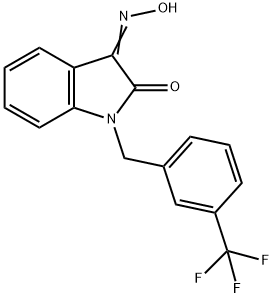 1-[3-(TRIFLUOROMETHYL)BENZYL]-1H-INDOLE-2,3-DIONE 3-OXIME Struktur