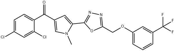 (2,4-DICHLOROPHENYL)[1-METHYL-5-(5-([3-(TRIFLUOROMETHYL)PHENOXY]METHYL)-1,3,4-OXADIAZOL-2-YL)-1H-PYRROL-3-YL]METHANONE Struktur