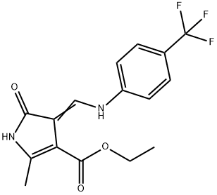 ETHYL 2-METHYL-5-OXO-4-([4-(TRIFLUOROMETHYL)ANILINO]METHYLENE)-4,5-DIHYDRO-1H-PYRROLE-3-CARBOXYLATE Struktur