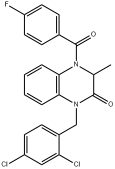 1-(2,4-DICHLOROBENZYL)-4-(4-FLUOROBENZOYL)-3-METHYL-3,4-DIHYDRO-2(1H)-QUINOXALINONE Struktur