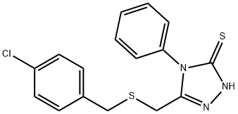 5-([(4-CHLOROBENZYL)SULFANYL]METHYL)-4-PHENYL-4H-1,2,4-TRIAZOL-3-YLHYDROSULFIDE Struktur