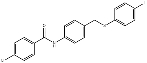 4-CHLORO-N-(4-([(4-FLUOROPHENYL)SULFANYL]METHYL)PHENYL)BENZENECARBOXAMIDE Struktur