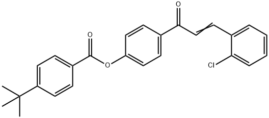 4-[3-(2-CHLOROPHENYL)ACRYLOYL]PHENYL 4-(TERT-BUTYL)BENZENECARBOXYLATE Struktur