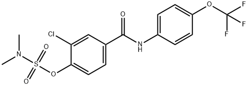 2-CHLORO-4-([4-(TRIFLUOROMETHOXY)ANILINO]CARBONYL)PHENYL-N,N-DIMETHYLSULFAMATE Struktur