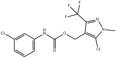 [5-CHLORO-1-METHYL-3-(TRIFLUOROMETHYL)-1H-PYRAZOL-4-YL]METHYL N-(3-CHLOROPHENYL)CARBAMATE Struktur