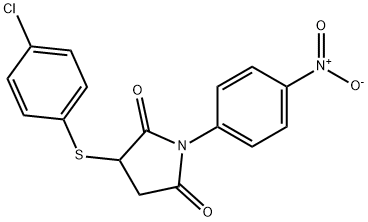 3-[(4-CHLOROPHENYL)SULFANYL]-1-(4-NITROPHENYL)DIHYDRO-1H-PYRROLE-2,5-DIONE Structure