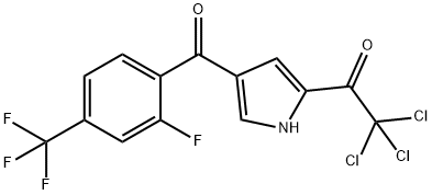 2,2,2-TRICHLORO-1-(4-[2-FLUORO-4-(TRIFLUOROMETHYL)BENZOYL]-1H-PYRROL-2-YL)-1-ETHANONE Struktur