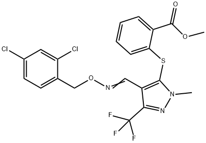 METHYL 2-([4-(([(2,4-DICHLOROBENZYL)OXY]IMINO)METHYL)-1-METHYL-3-(TRIFLUOROMETHYL)-1H-PYRAZOL-5-YL]SULFANYL)BENZENECARBOXYLATE Struktur