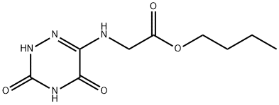 (3,5-DIOXO-2,3,4,5-TETRAHYDRO-[1,2,4]TRIAZIN-6-YLAMINO)-ACETIC ACID BUTYL ESTER Struktur