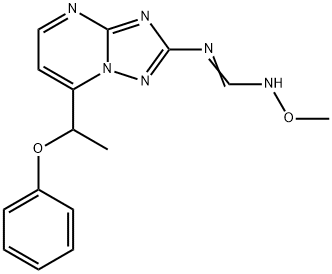 N'-METHOXY-N-[7-(1-PHENOXYETHYL)[1,2,4]TRIAZOLO[1,5-A]PYRIMIDIN-2-YL]IMINOFORMAMIDE Struktur