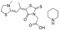 5-(1-METHYL-2-(3-METHYL-2-THIAZOLIDINYLIDENE)ETHYLIDENE)-4-OXO- 2-THIOXO-3- THIAZOLIDINEACETIC ACID PIPERIDENE SALT Struktur