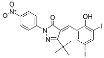 3-(TERT-BUTYL)-4-((2-HYDROXY-3,5-DIIODOPHENYL)METHYLENE)-1-(4-NITROPHENYL)-2-PYRAZOLIN-5-ONE Struktur