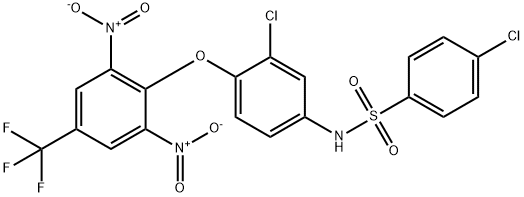 4-CHLORO-N-(3-CHLORO-4-[2,6-DINITRO-4-(TRIFLUOROMETHYL)PHENOXY]PHENYL)BENZENESULFONAMIDE Struktur