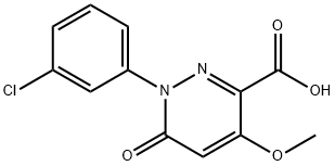 1-(3-CHLOROPHENYL)-4-METHOXY-6-OXO-1,6-DIHYDRO-3-PYRIDAZINECARBOXYLIC ACID Struktur