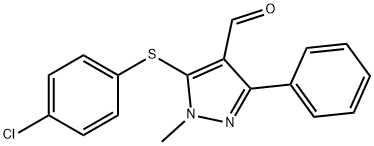 5-[(4-CHLOROPHENYL)SULFANYL]-1-METHYL-3-PHENYL-1H-PYRAZOLE-4-CARBALDEHYDE Struktur