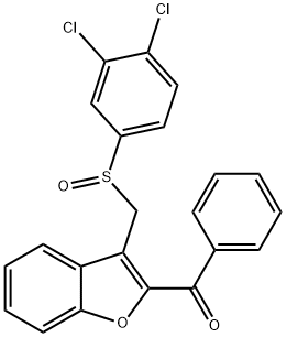 (3-([(3,4-DICHLOROPHENYL)SULFINYL]METHYL)-1-BENZOFURAN-2-YL)(PHENYL)METHANONE Struktur