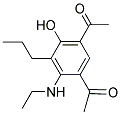 1-[5-ACETYL-2-(ETHYLAMINO)-4-HYDROXY-3-PROPYLPHENYL]ETHAN-1-ONE Struktur