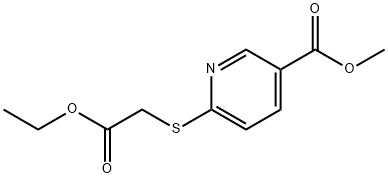 METHYL 6-[(2-ETHOXY-2-OXOETHYL)SULFANYL]NICOTINATE Struktur