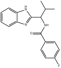 N-[1-(1H-1,3-BENZIMIDAZOL-2-YL)-2-METHYLPROPYL]-4-FLUOROBENZENECARBOXAMIDE Struktur