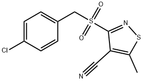 3-[(4-CHLOROBENZYL)SULFONYL]-5-METHYL-4-ISOTHIAZOLECARBONITRILE Struktur