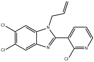 1-ALLYL-5,6-DICHLORO-2-(2-CHLORO-3-PYRIDINYL)-1H-1,3-BENZIMIDAZOLE Struktur