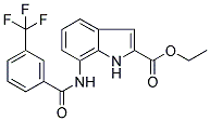 7-[[3-(TRIFLUOROMETHYL)BENZOYL]AMINO]-1H-INDOLE-2-CARBOXYLIC ACID, ETHYL ESTER Struktur