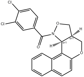 3A,11C-DIHYDRO-3H-BENZO[5,6]CHROMENO[4,3-C]ISOXAZOL-1(4H)-YL(3,4-DICHLOROPHENYL)METHANONE Struktur