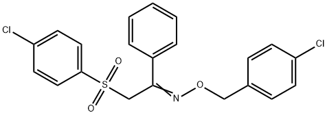 2-[(4-CHLOROPHENYL)SULFONYL]-1-PHENYL-1-ETHANONE O-(4-CHLOROBENZYL)OXIME Struktur