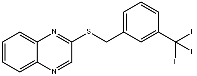 2-([3-(TRIFLUOROMETHYL)BENZYL]SULFANYL)QUINOXALINE Struktur