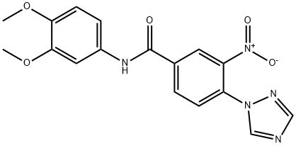 N-(3,4-DIMETHOXYPHENYL)-3-NITRO-4-(1H-1,2,4-TRIAZOL-1-YL)BENZENECARBOXAMIDE Struktur