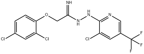 N'-[3-CHLORO-5-(TRIFLUOROMETHYL)-2-PYRIDINYL]-2-(2,4-DICHLOROPHENOXY)ETHANEHYDRAZONAMIDE Struktur