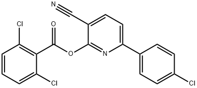 6-(4-CHLOROPHENYL)-3-CYANO-2-PYRIDINYL 2,6-DICHLOROBENZENECARBOXYLATE Struktur