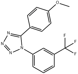 5-(4-METHOXYPHENYL)-1-[3-(TRIFLUOROMETHYL)PHENYL]-1H-1,2,3,4-TETRAAZOLE Struktur