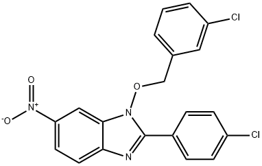 1-[(3-CHLOROBENZYL)OXY]-2-(4-CHLOROPHENYL)-6-NITRO-1H-1,3-BENZIMIDAZOLE Struktur