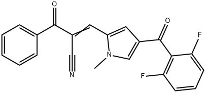 2-BENZOYL-3-[4-(2,6-DIFLUOROBENZOYL)-1-METHYL-1H-PYRROL-2-YL]ACRYLONITRILE Struktur