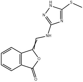 3-(([3-(METHYLSULFANYL)-1H-1,2,4-TRIAZOL-5-YL]AMINO)METHYLENE)-2-BENZOFURAN-1(3H)-ONE Struktur