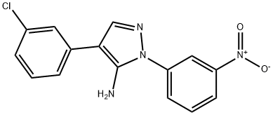 4-(3-CHLOROPHENYL)-1-(3-NITROPHENYL)-1H-PYRAZOL-5-AMINE Struktur